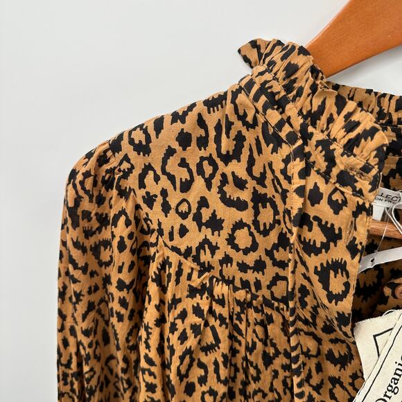 EMERSON FRY NWT India Collection Emmaline Org Cotton Animal Print Blouse // S - Picture 6 of 13